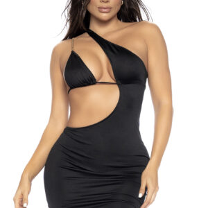 Vestido Negro Un Hombro